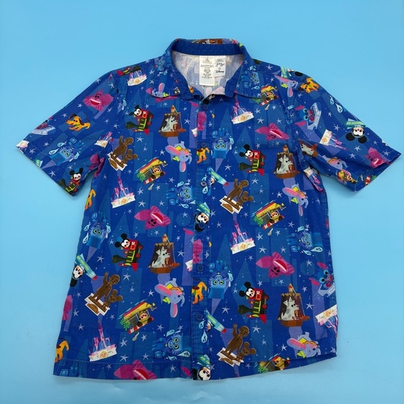 Disney Other - Disney Kids Disney x Joey Ghou Woven Magic Kingdom Shirt Boys